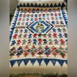 Handwoven Wool Blanket 52”x79”